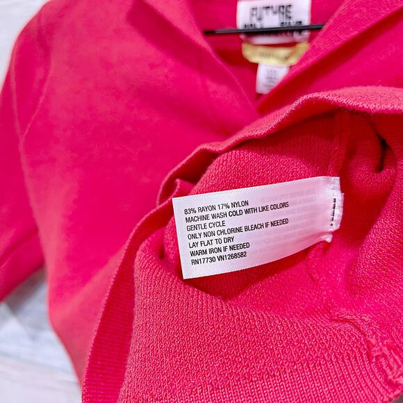 Future Collective x Jenee Naylor Cropped Knit Polo Short Sleeve Red Womens XXS - Picture 6 of 7